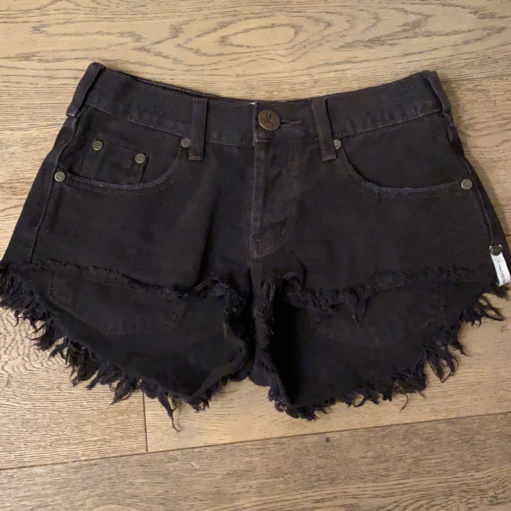 One Teaspoon Black Jean Shorts
